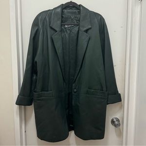 Vintage Tibor Green Leather Jacket